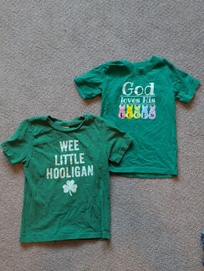 Kids Spring Graphic Tee - 'Wee Little Hooligan' & 'God Loves His Peeps' Set